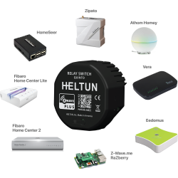 HE-RS01 Hjbelastningskontakt + varmetermostat, Z-Wave Plus v2 700-serien, 16A, NTC inkluderet